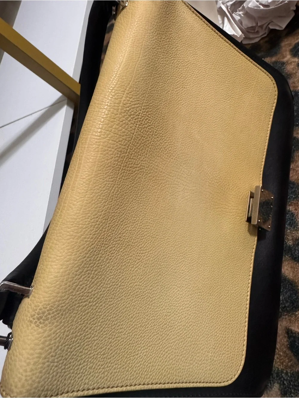 Celine Tricolor Trapeze Bag - Beige, Black & White